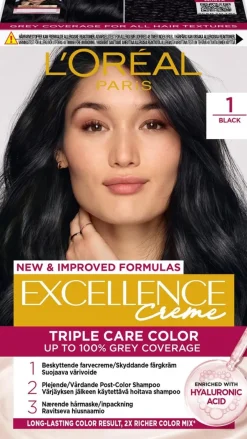 L'Oréal Paris Excellence Creme 1 Black Musta kestoväri 1kpl