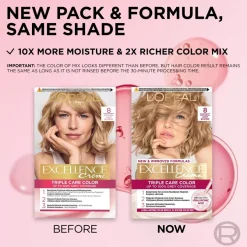 L'Oréal Paris Excellence Creme 8 Natural Light Blonde Keskivaalea kestoväri 1kpl