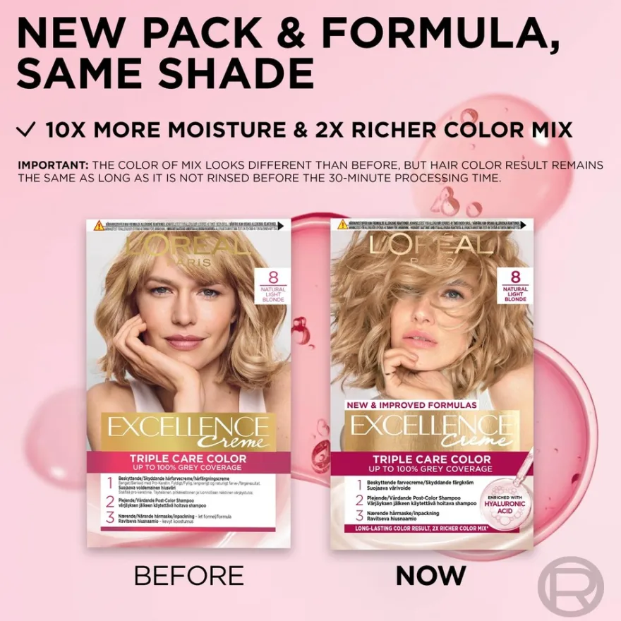 L'Oréal Paris Excellence Creme 8 Natural Light Blonde Keskivaalea kestoväri 1kpl