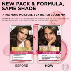 L'Oréal Paris Excellence Creme 3 Dark Brown Syvä Tummanruskea kestoväri 1kpl