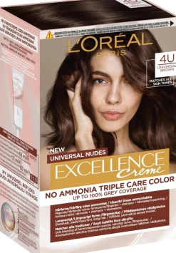 L'Oréal Paris Excellence Universal Nudes 4U Universal Brown kestoväri ilman ammoniakkia 1kpl
