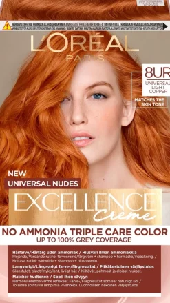 L'Oréal Paris Excellence Universal Nudes 8UC Light Copper kestoväri ilman ammoniakkia 1kpl