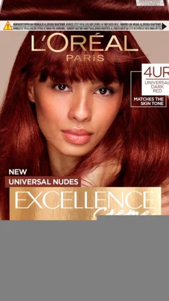 L'Oréal Paris Excellence Universal Nudes 4UR Dark Red kestoväri ilman ammoniakkia 1kpl