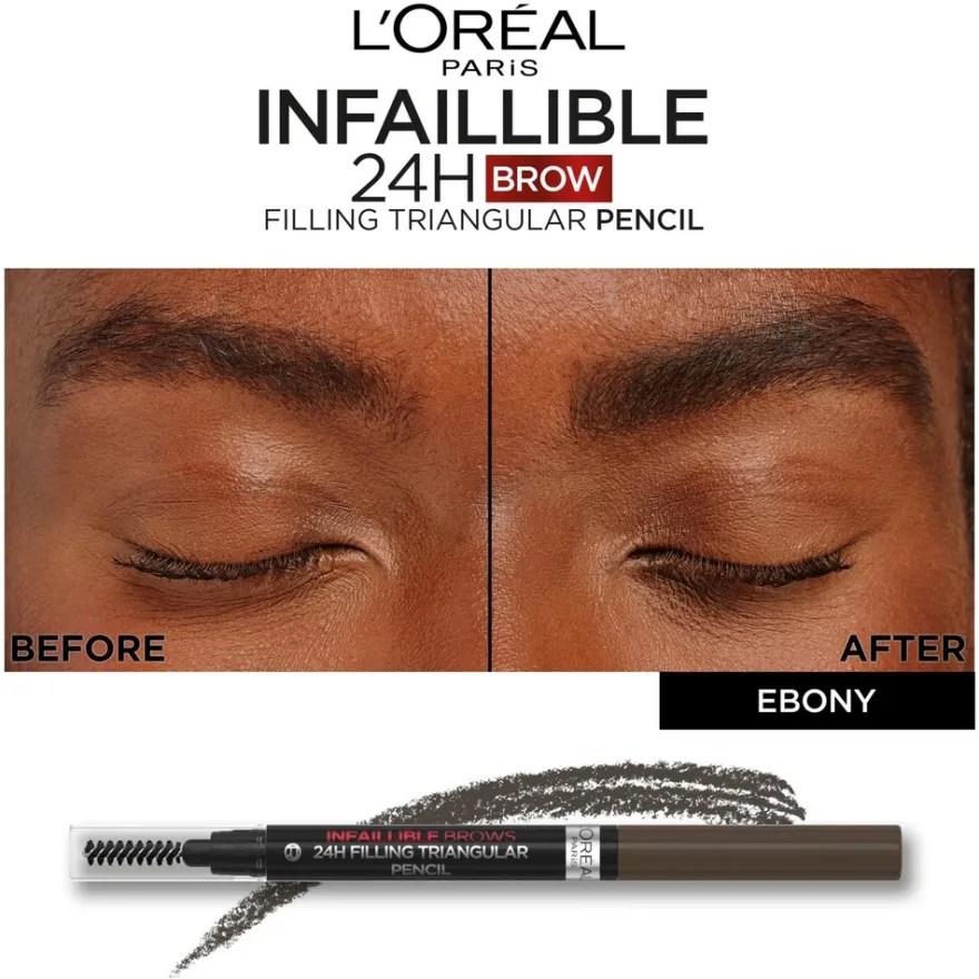 L'Oréal Paris Infaillible Brows 24H Filling Triangular Pencil 1.0 Ebony kulmakynä 1ml