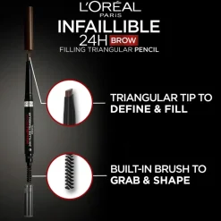 L'Oréal Paris Infaillible Brows 24H Filling Triangular Pencil 1.0 Ebony kulmakynä 1ml