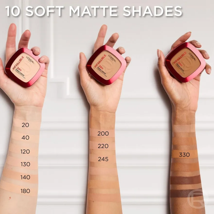 L'Oréal Paris Infaillible 24H Fresh Wear Foundation in a Powder Meikkipuuteri Warm Undertone 30 ml