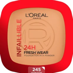 L'Oréal Paris Infaillible 24H Fresh Wear Foundation in a Powder Meikkipuuteri Warm Undertone 30 ml