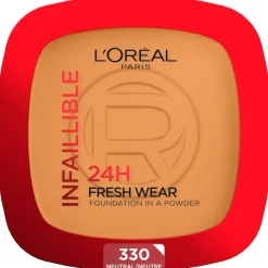 L'Oréal Paris Infaillible 24H Fresh Wear Foundation in a Powder Meikkipuuteri Warm Undertone 30 ml
