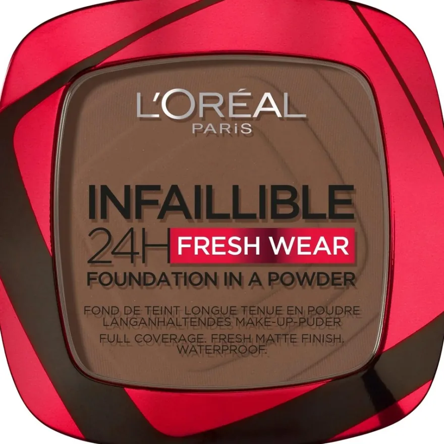 L'Oréal Paris Infaillible 24h Fresh Wear 390 Ebony meikkipuuteri 9 g