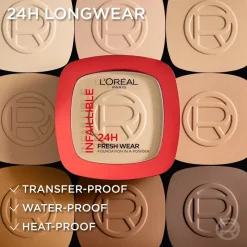 L'Oréal Paris Infaillible 24H Fresh Wear Foundation in a Powder Meikkipuuteri Neutral Undertone 30 ml