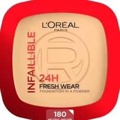 L'Oréal Paris Infaillible 24H Fresh Wear Foundation in a Powder Meikkipuuteri Neutral Undertone 30 ml