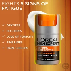 L'Oréal Paris Men Expert Hydra Energetic kasvovoide väsymyksen merkkejä vastaan 50ml