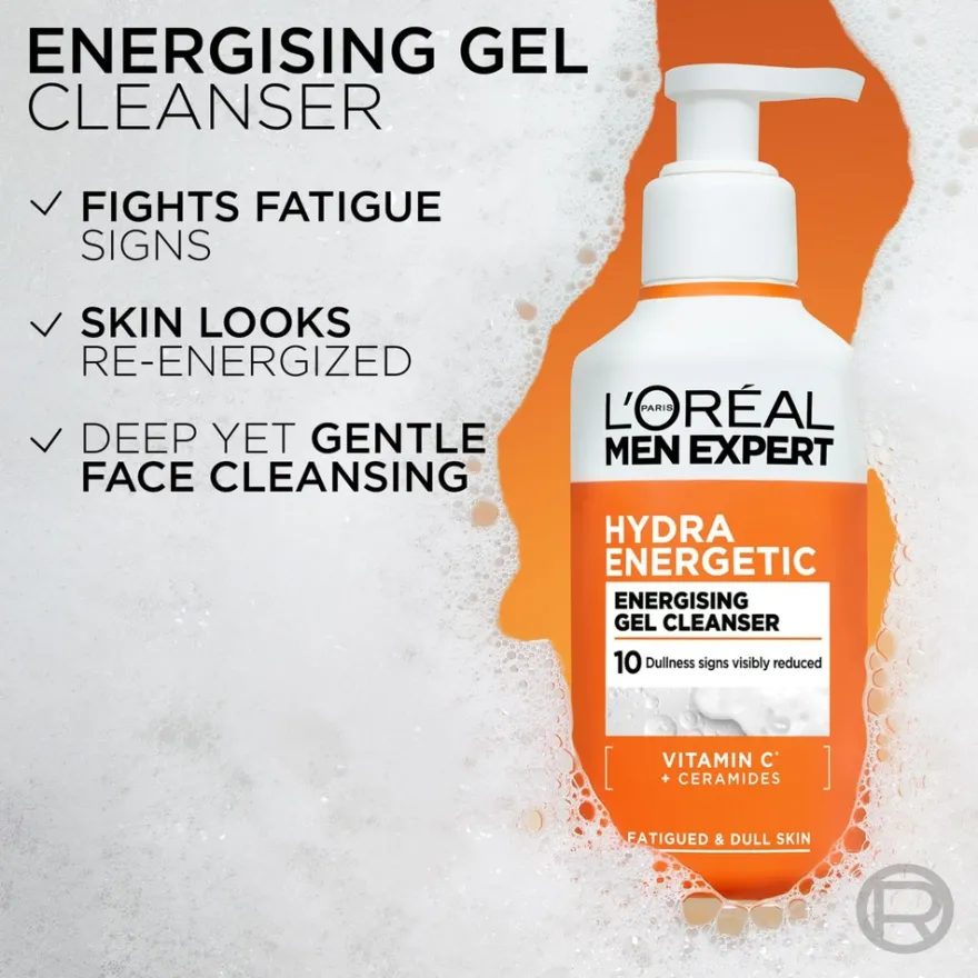 L'Oréal Paris Men Expert Hydra Energetic virkistävä puhdistusgeeli kasvoille 260 ml