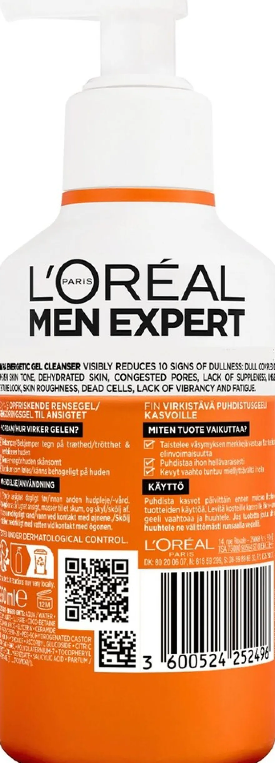 L'Oréal Paris Men Expert Hydra Energetic virkistävä puhdistusgeeli kasvoille 260 ml