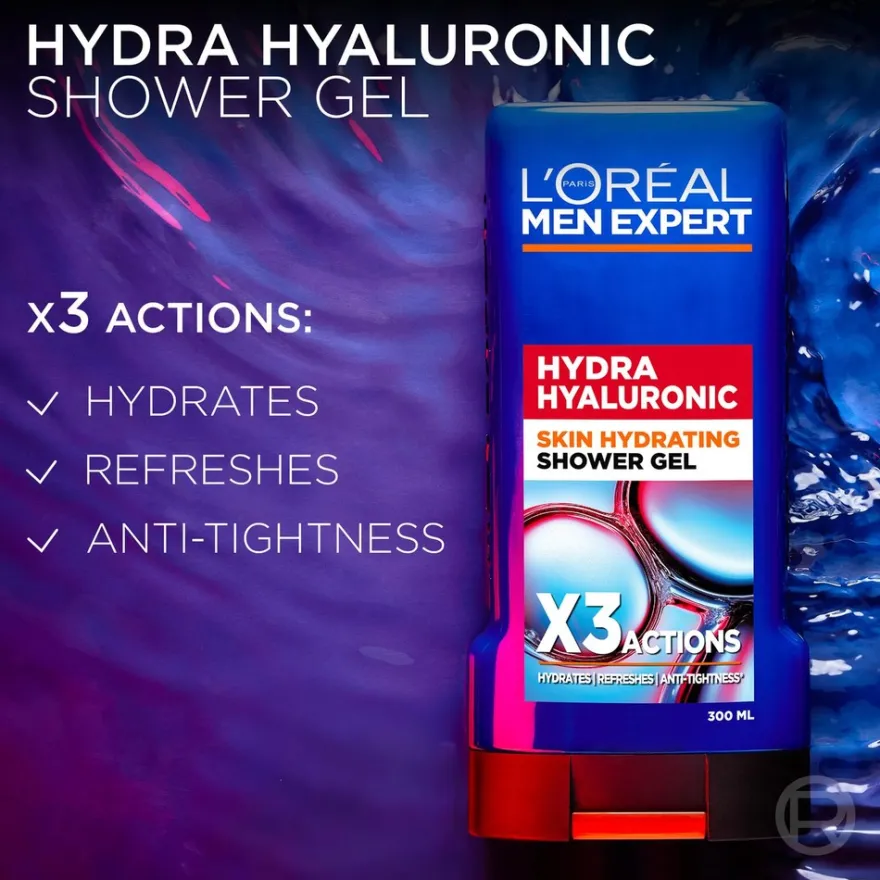 L'Oréal Paris Men Expert Hydra Hyaluronic suihkusaippua 300 ml