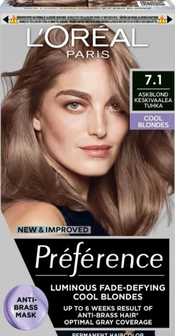 L'Oréal Paris Preference 7.1 Iceland keskivaalea tuhka kestoväri 1kpl