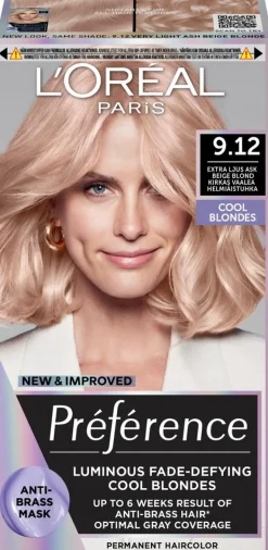 L'Oréal Paris Preference 9.12 Siberia vaalea helmiäistuhka kestoväri 1kpl