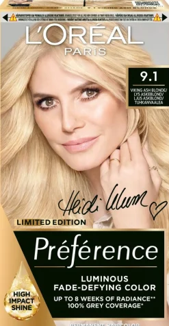 L'Oréal Paris Préférence Kestoväri Hiuksille normaaleille hiuksille 9.1 Viking Ash Blonde 1 pc