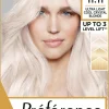 L'Oréal Paris Préférence Le Blonding 11.11 Ultra Light Extra Light Cool Silver Blonde Erittäin kirkas viileä hopeanvaalea kestoväri 1kpl