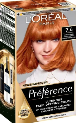 L'Oréal Paris Préférence 7.4 Mango Copper kestoväri normaaleille hiuksille 1 pce