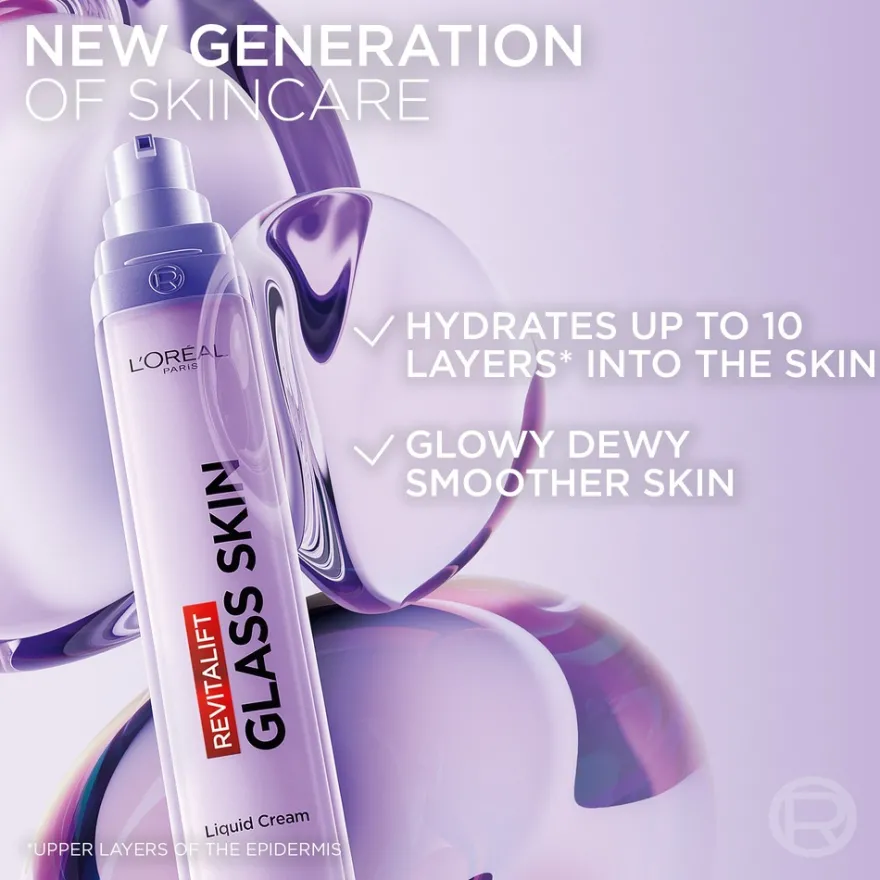 L'Oréal Paris Revitalift Filler Glass Skin Nestemäinen Päivävoide normaalille iholle 50 ml
