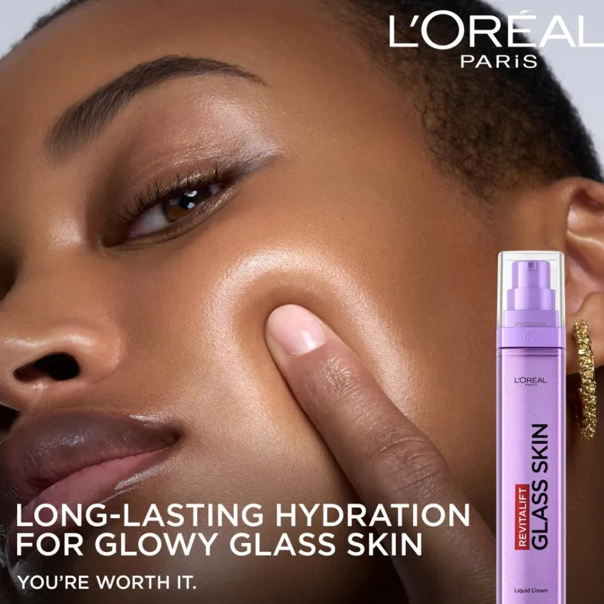 L'Oréal Paris Revitalift Filler Glass Skin Nestemäinen Päivävoide normaalille iholle 50 ml