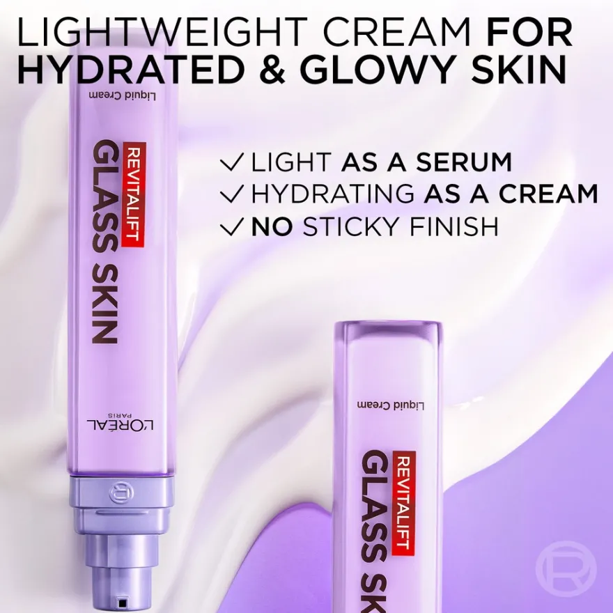L'Oréal Paris Revitalift Filler Glass Skin Nestemäinen Päivävoide normaalille iholle 50 ml