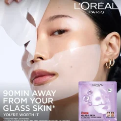 L'Oréal Paris Revitalift Filler Glass Skin Heleyttävä Hydrogeelinaamio 1 kpl