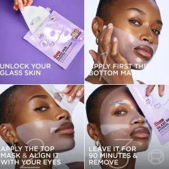 L'Oréal Paris Revitalift Filler Glass Skin Heleyttävä Hydrogeelinaamio 1 kpl