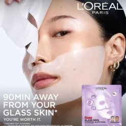 L'Oréal Paris Revitalift Filler Glass Skin Heleyttävä Hydrogeelinaamio 1 kpl
