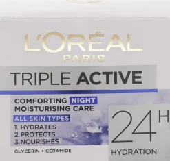 L'Oréal Paris Triple Active kosteuttava yövoide 50ml