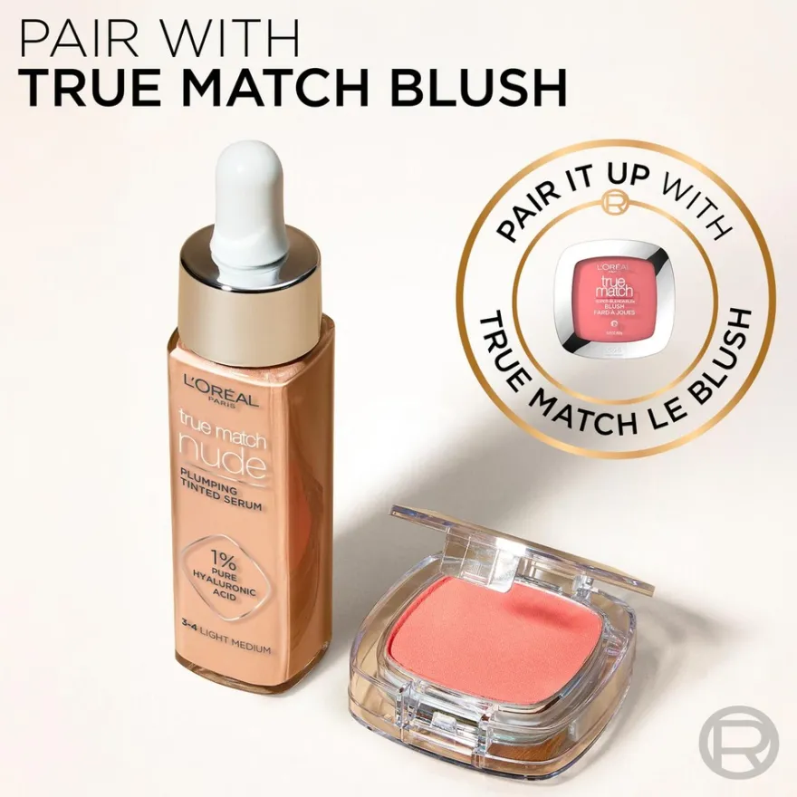 L'Oréal Paris True Match Nude Plumping Tinted Serum 5-6 Medium Tan -meikkivoide 30 ml