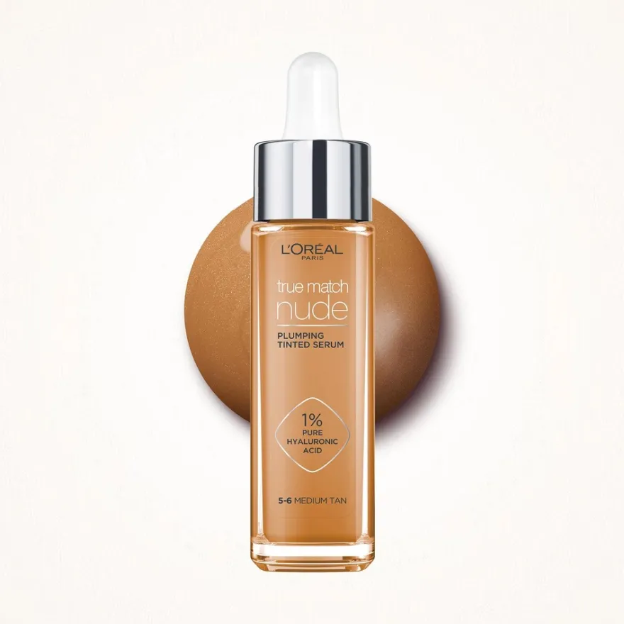 L'Oréal Paris True Match Nude Plumping Tinted Serum 5-6 Medium Tan -meikkivoide 30 ml
