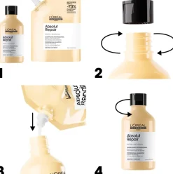 L'Oréal Professionnel Absolut Repair Gold shampoo täyttöpakkaus 500ml