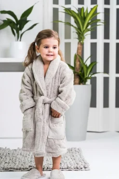 Luin Living lasten kylpytakki 130cm sand