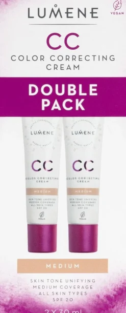 Lumene CC Color Correcting Cream SPF20 Medium Tuplapakkaus