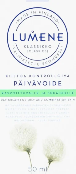 Lumene KLASSIKKO Kiiltoa kontrolloiva päivävoide rasvoittuvalle ja sekaiholle 50ml