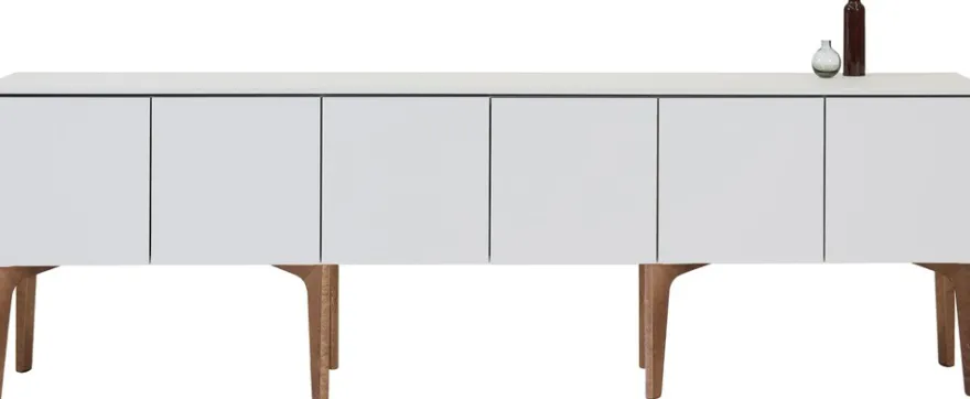 Lundia Fuuga tv-taso ovilla, cashmere, pähkinän sävyiset jalat