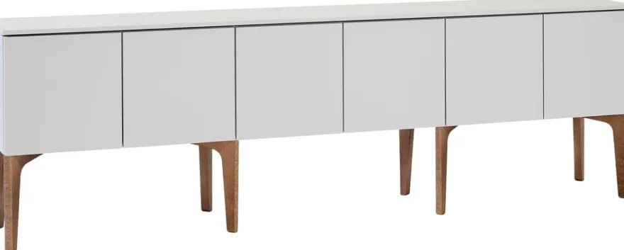 Lundia Fuuga tv-taso ovilla, cashmere, pähkinän sävyiset jalat