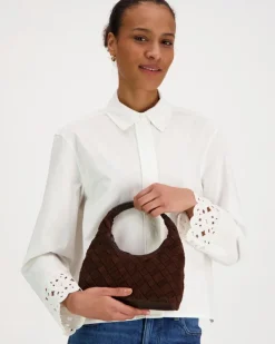 Markberg Hayma suede weave käsilaukku