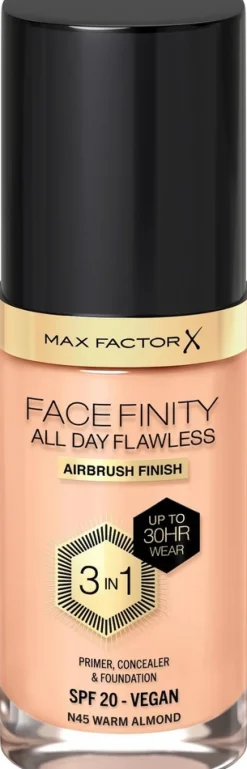 Max Factor Facefinity All Day Flawless Foundation 30 ml, 45 Warm Almond