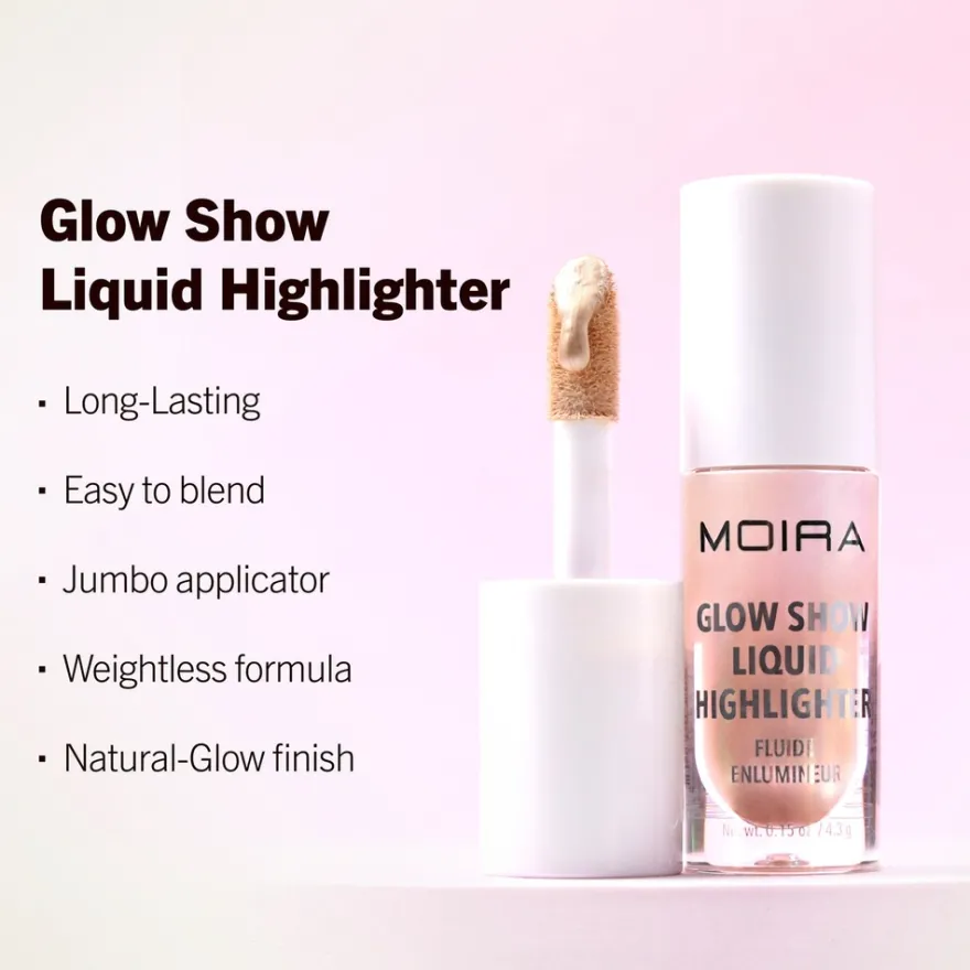 MOIRA Glow Show Liquid Highlighter 002 Golden Blend nestemäinen korostusväri 4,3g