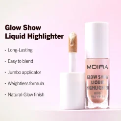 MOIRA Glow Show Liquid Highlighter 002 Golden Blend nestemäinen korostusväri 4,3g