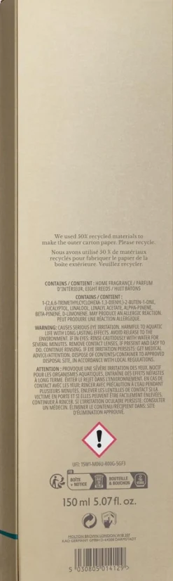 Molton Brown Coastal Cypress & Sea Fennel Aroma Reeds Refill tuoksutikkujen täyttöpakkaus 150 ml