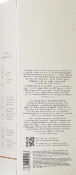 Molton Brown Infinite Bottle Re-charge Black Pepper Bath & Shower Gel suihkugeeli 400 ml