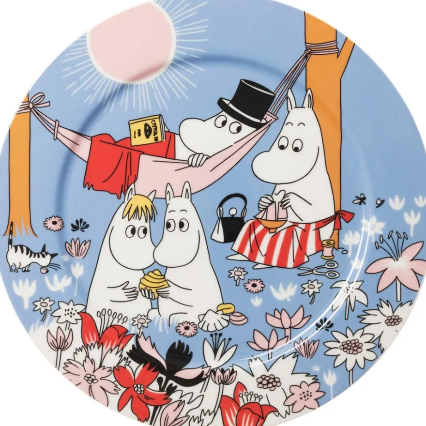 Moomin Arabia Muumi Perheen parissa sininen tarjoiluvati 23cm