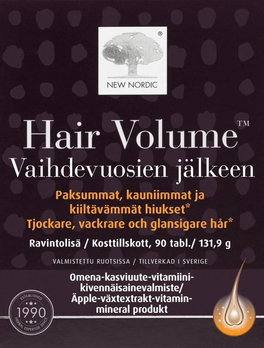 New Nordic Hair Volume™ Vaihdevuosien jälkeen ravintolisä 90 tabl. / 131,9 g