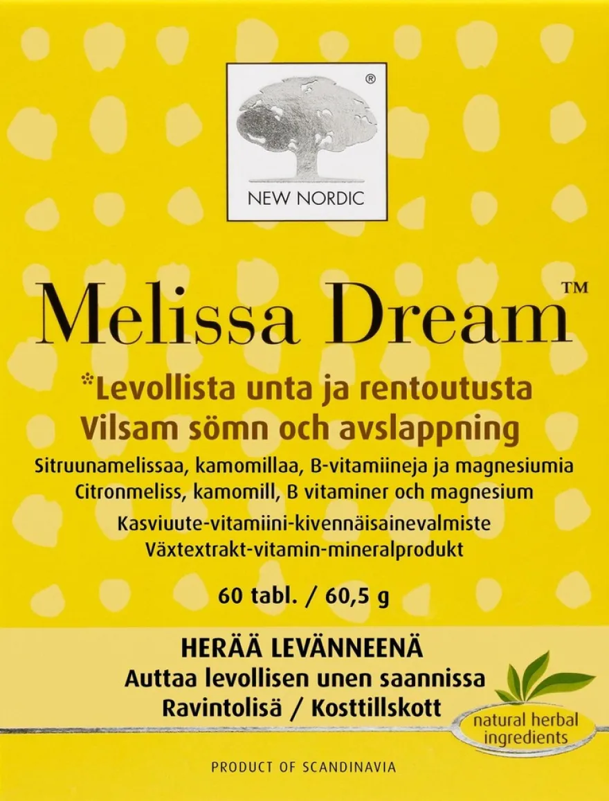 New Nordic Melissa Dream™ravintolisä 60 tabl./ 85 g