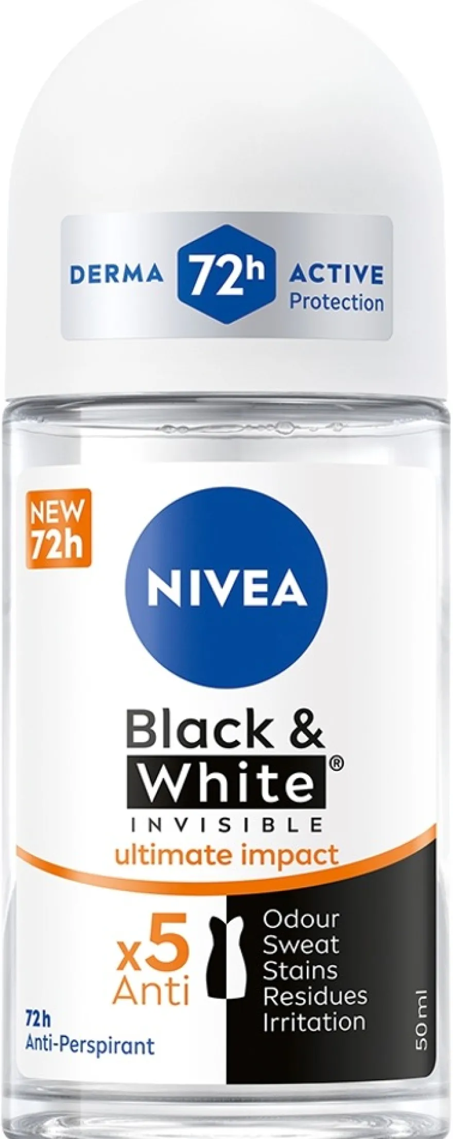 NIVEA 50ml Black & White Invisible Ultimate Protect Deo Roll-on -antiperspirantti