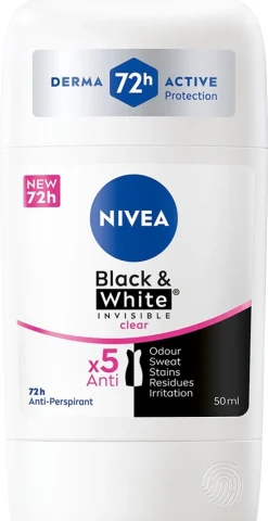NIVEA 50ml Black & White Invisible Original Deo Stick -antiperspirantti